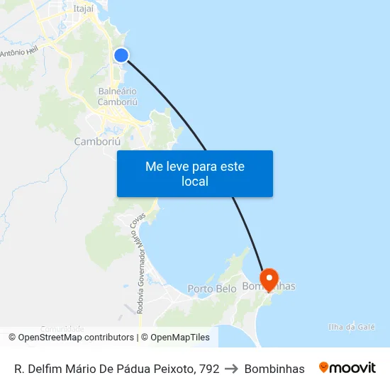 R. Delfim Mário De Pádua Peixoto, 792 to Bombinhas map