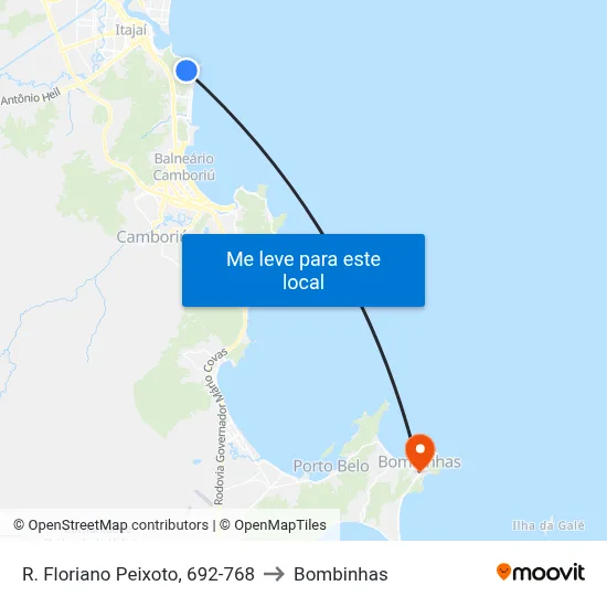 R. Floriano Peixoto, 692-768 to Bombinhas map