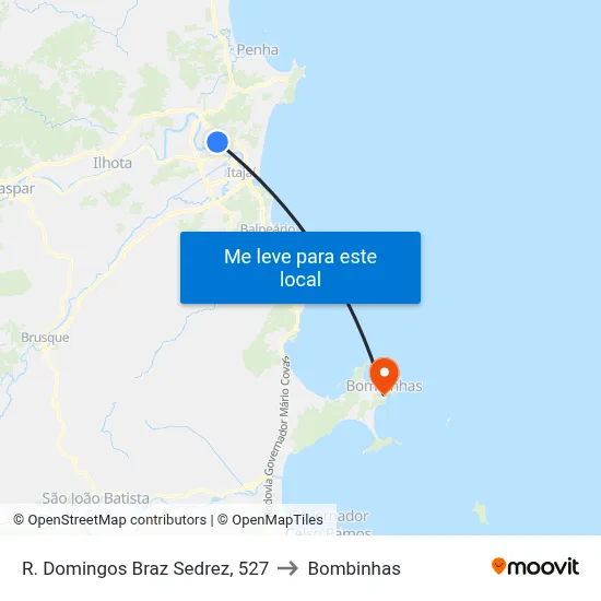 R. Domingos Braz Sedrez, 527 to Bombinhas map