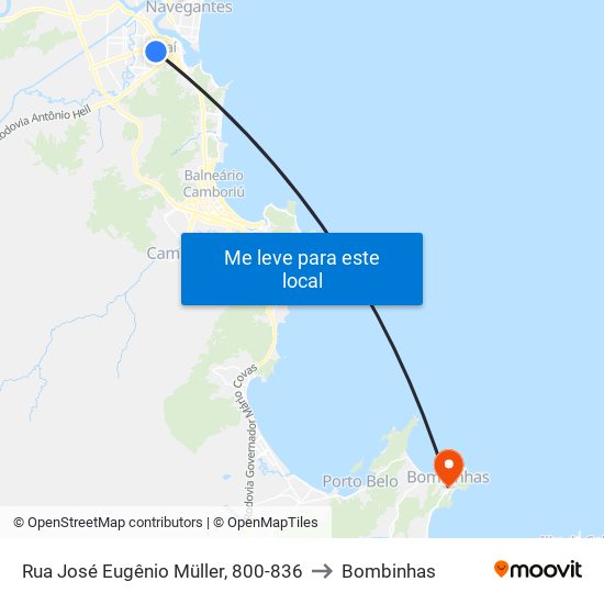 Rua José Eugênio Müller, 800-836 to Bombinhas map