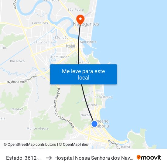 Estado, 3612-3698 to Hospital Nossa Senhora dos Navegantes map