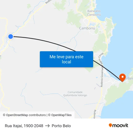 Rua Itajaí, 1900-2048 to Porto Belo map