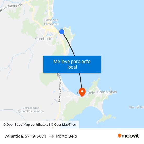 Atlântica, 5719-5871 to Porto Belo map