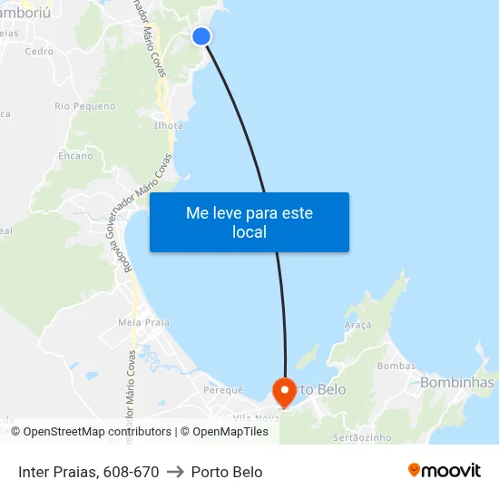 Inter Praias, 608-670 to Porto Belo map