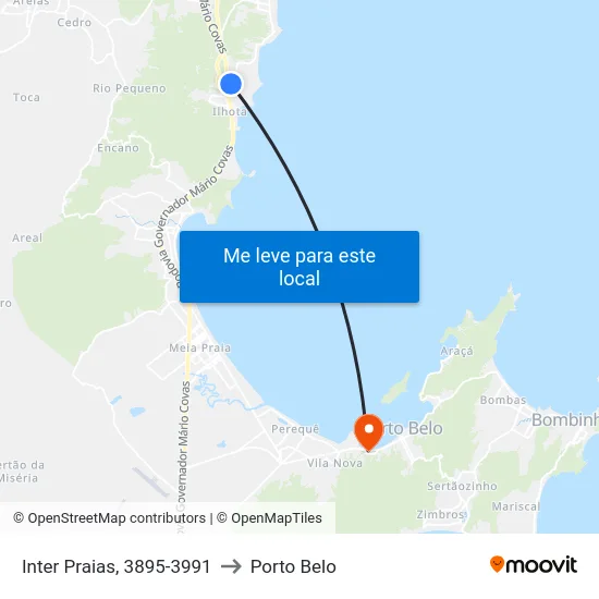 Inter Praias, 3895-3991 to Porto Belo map