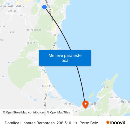 Doralice Linhares Bernardes, 298-510 to Porto Belo map
