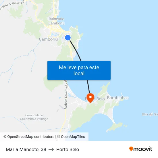Maria Mansoto, 38 to Porto Belo map