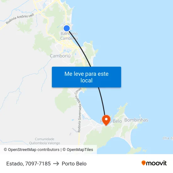 Estado, 7097-7185 to Porto Belo map