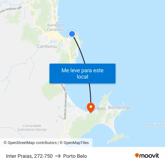 Inter Praias, 272-750 to Porto Belo map