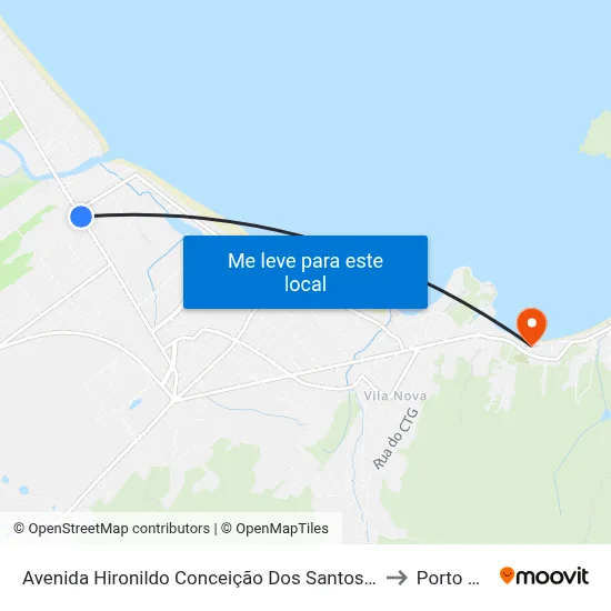 Avenida Hironildo Conceição Dos Santos, 397-411 to Porto Belo map