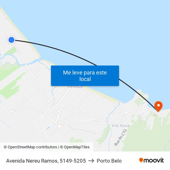 Avenida Nereu Ramos, 5149-5205 to Porto Belo map