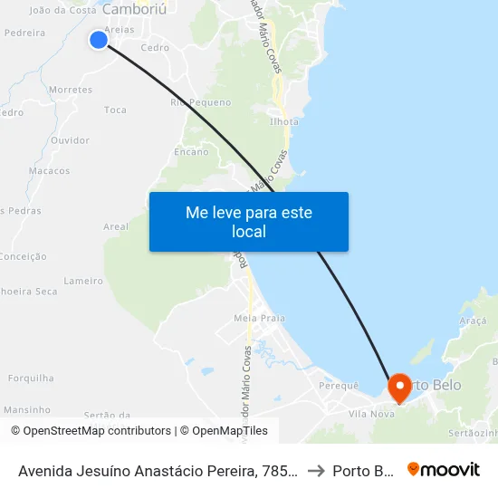 Avenida Jesuíno Anastácio Pereira, 785-801 to Porto Belo map