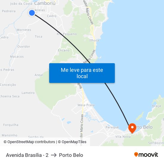 Avenida Brasília - 2 to Porto Belo map