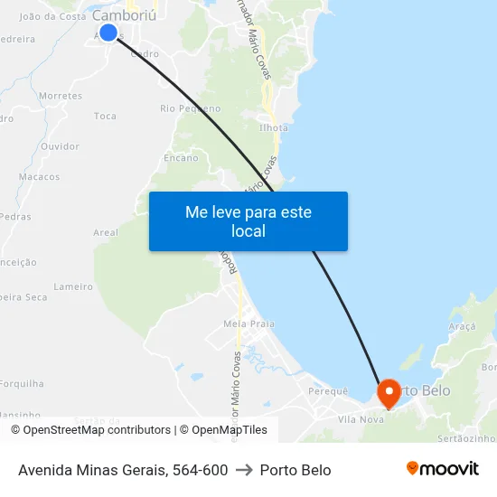 Avenida Minas Gerais, 564-600 to Porto Belo map
