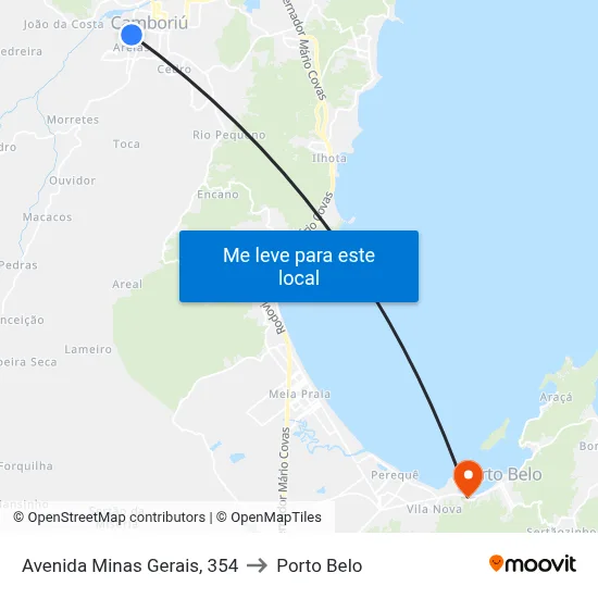 Avenida Minas Gerais, 354 to Porto Belo map