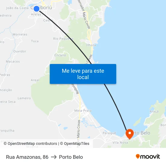 Rua Amazonas, 86 to Porto Belo map