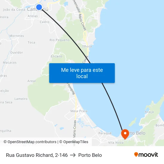 Rua Gustavo Richard, 2-146 to Porto Belo map
