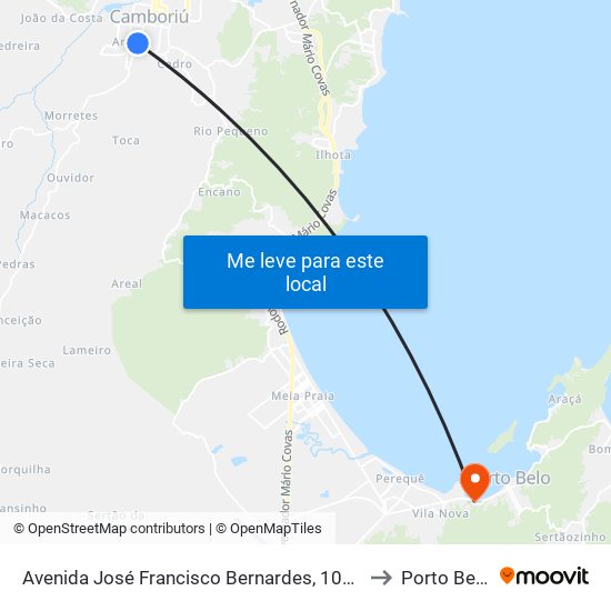 Avenida José Francisco Bernardes, 1040 to Porto Belo map