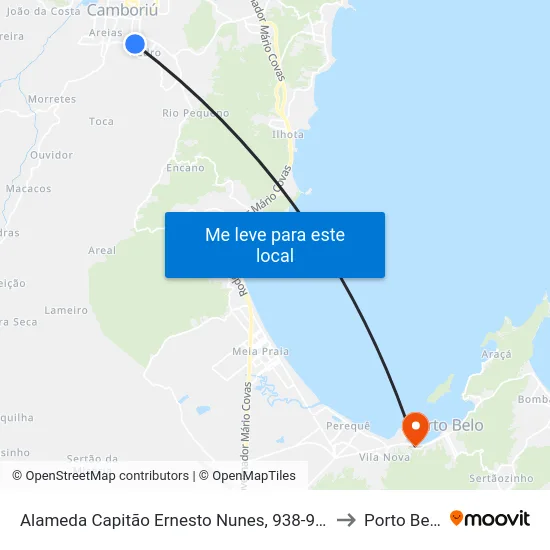 Alameda Capitão Ernesto Nunes, 938-960 to Porto Belo map