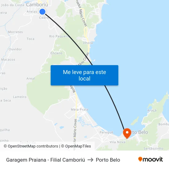 Garagem Praiana - Filial Camboriú to Porto Belo map