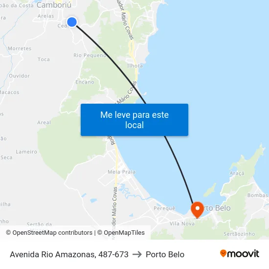 Avenida Rio Amazonas, 487-673 to Porto Belo map