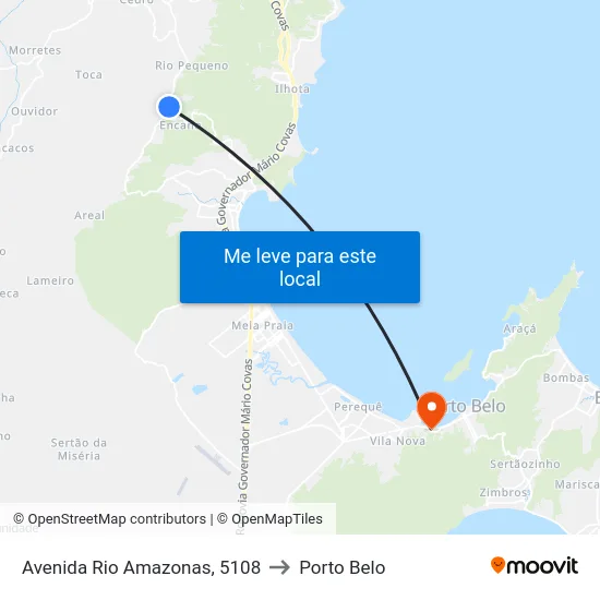Avenida Rio Amazonas, 5108 to Porto Belo map