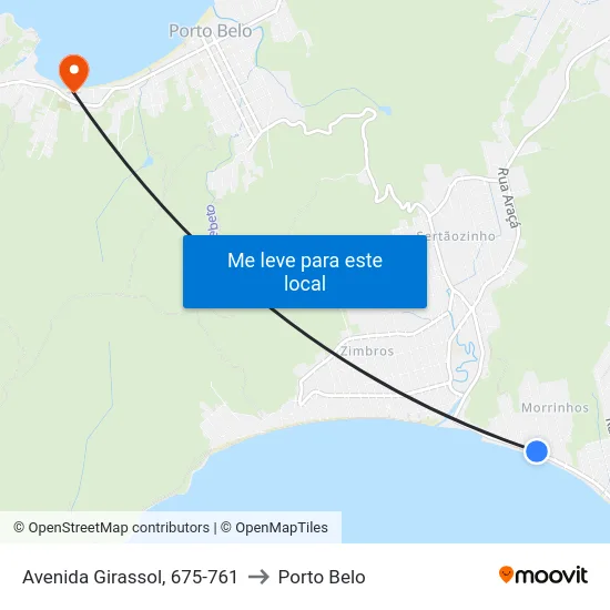 Avenida Girassol, 675-761 to Porto Belo map