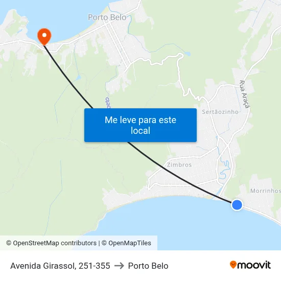 Avenida Girassol, 251-355 to Porto Belo map