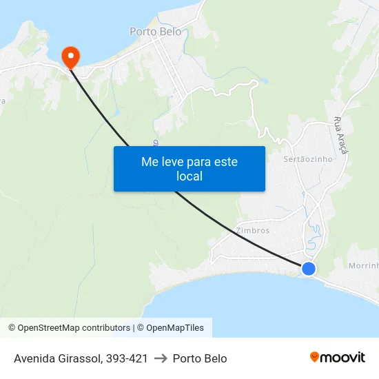 Avenida Girassol, 393-421 to Porto Belo map