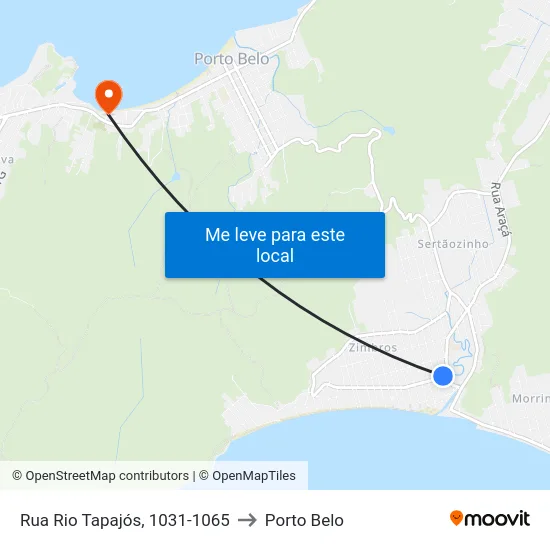Rua Rio Tapajós, 1031-1065 to Porto Belo map