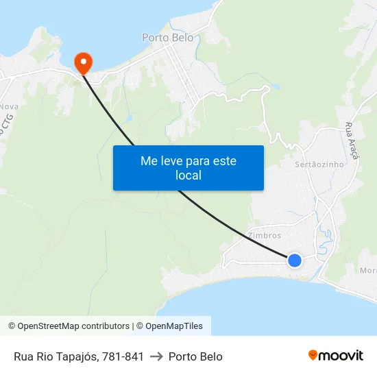 Rua Rio Tapajós, 781-841 to Porto Belo map