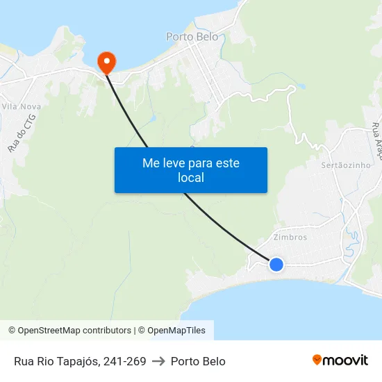 Rua Rio Tapajós, 241-269 to Porto Belo map