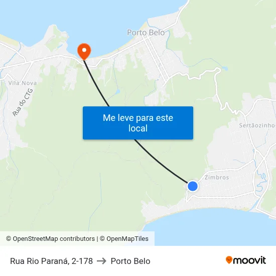 Rua Rio Paraná, 2-178 to Porto Belo map