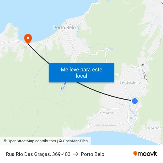 Rua Rio Das Graças, 369-403 to Porto Belo map
