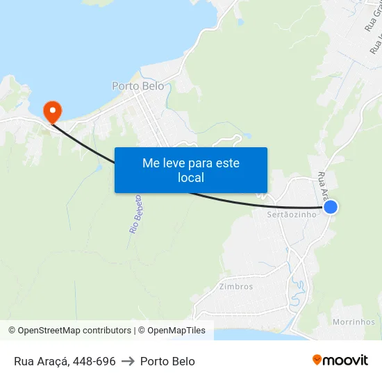 Rua Araçá, 448-696 to Porto Belo map