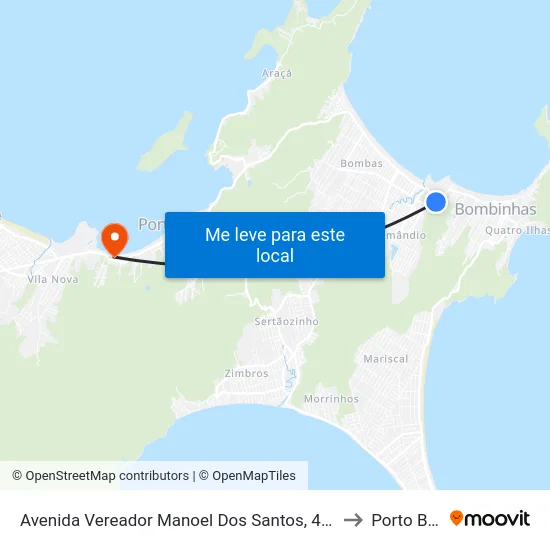 Avenida Vereador Manoel Dos Santos, 416-484 to Porto Belo map