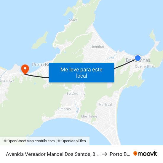 Avenida Vereador Manoel Dos Santos, 830-842 to Porto Belo map