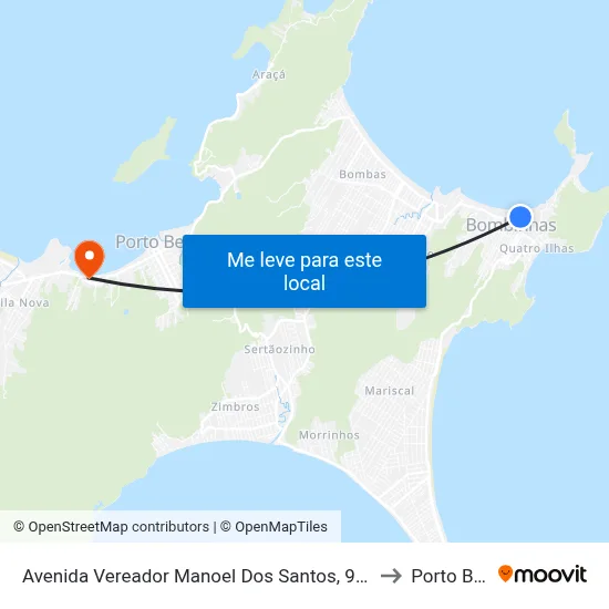 Avenida Vereador Manoel Dos Santos, 973-981 to Porto Belo map