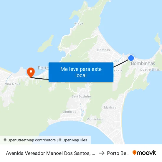 Avenida Vereador Manoel Dos Santos, 95 to Porto Belo map