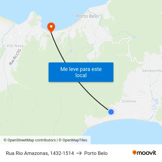 Rua Rio Amazonas, 1432-1514 to Porto Belo map