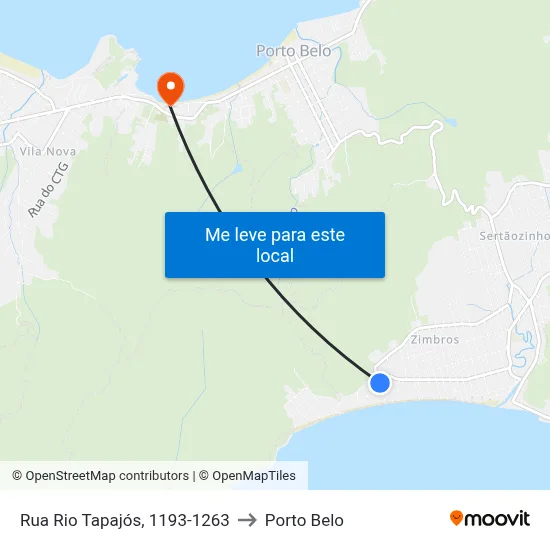 Rua Rio Tapajós, 1193-1263 to Porto Belo map