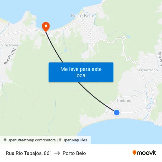 Rua Rio Tapajós, 861 to Porto Belo map