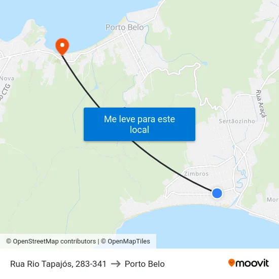 Rua Rio Tapajós, 283-341 to Porto Belo map