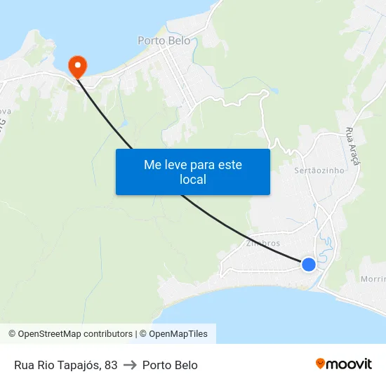 Rua Rio Tapajós, 83 to Porto Belo map