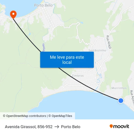 Avenida Girassol, 856-952 to Porto Belo map