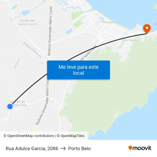 Rua Adulce Garcia, 2086 to Porto Belo map