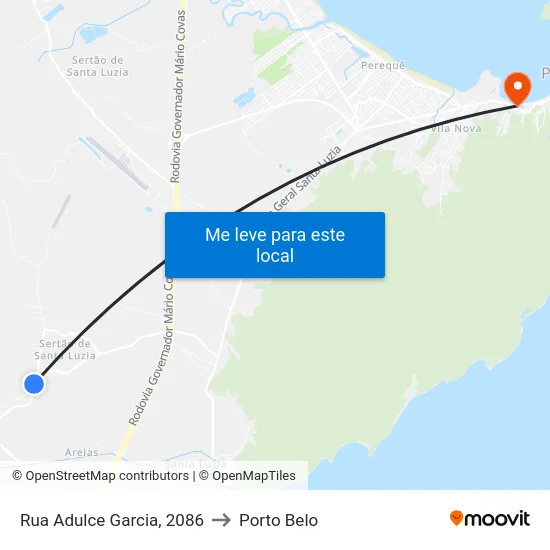 Rua Adulce Garcia, 2086 to Porto Belo map