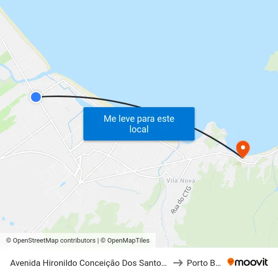Avenida Hironildo Conceição Dos Santos, 346 to Porto Belo map