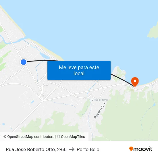 Rua José Roberto Otto, 2-66 to Porto Belo map