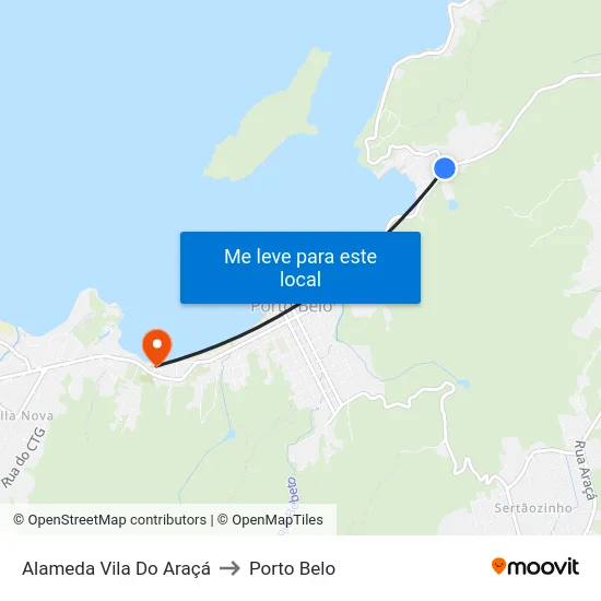 Alameda Vila Do Araçá to Porto Belo map